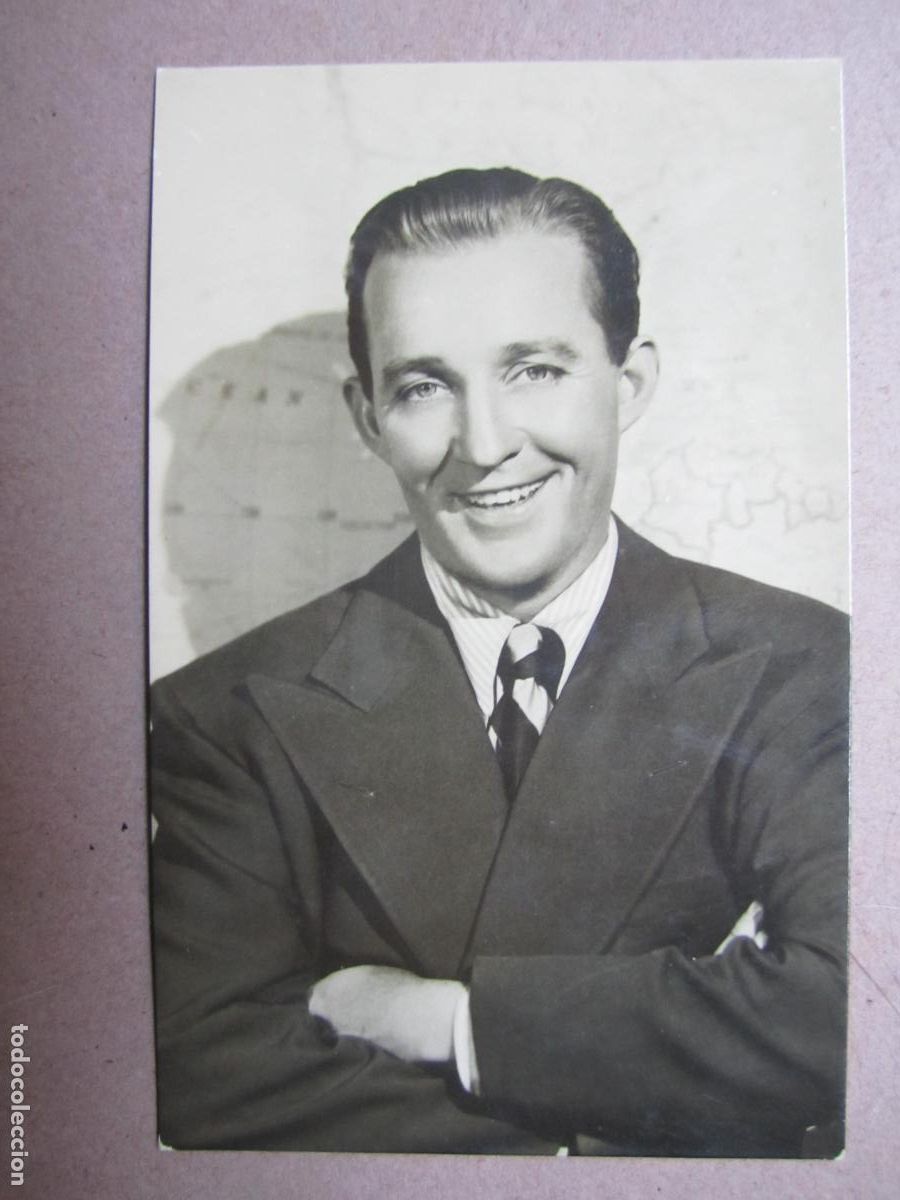 Cine: bing crosby - postal original b/n - cinema actor