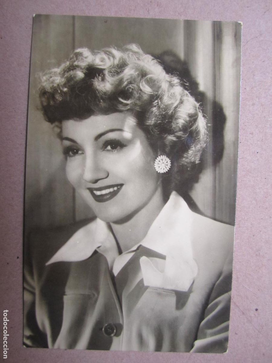 Cine: claudette colbert - postal original b/n - cinema actress