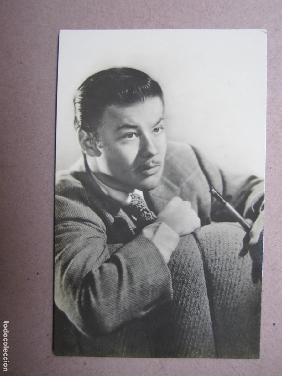 Cine: turham bey - postal original b/n - cinema actor