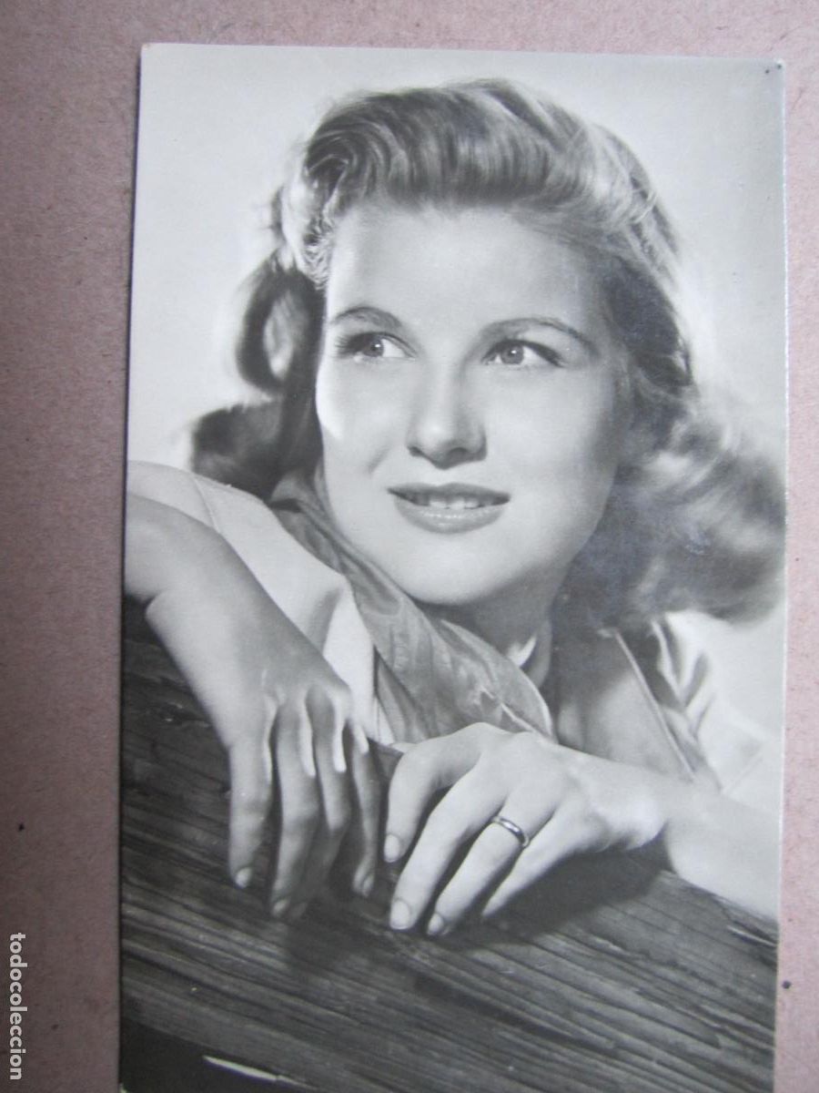 Cine: barbara bel geddes - postal original b/n - cinema actress - noche eterna