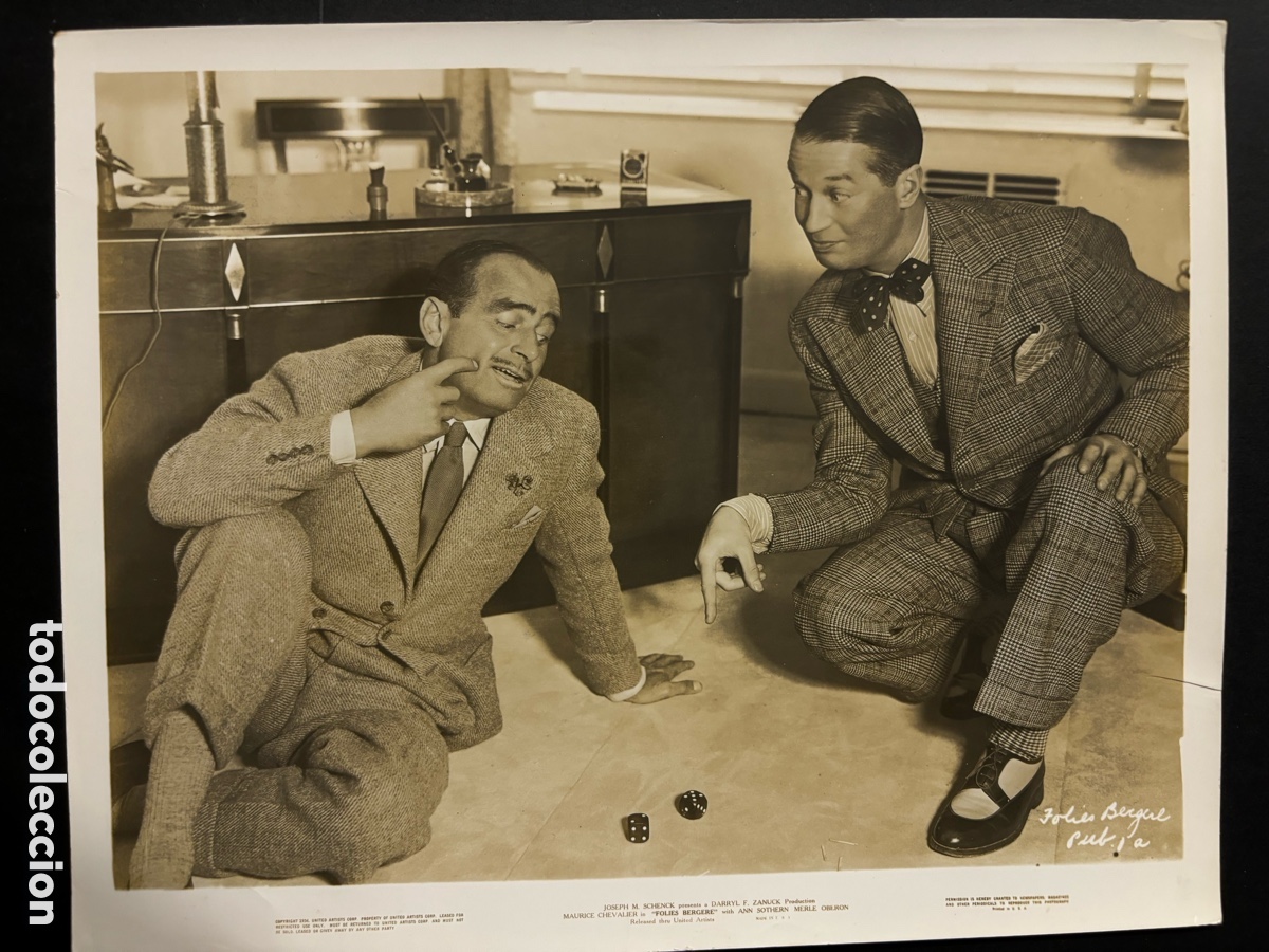 Kino: Foto original united artists de Douglas Fairbanks y maurice chevalier