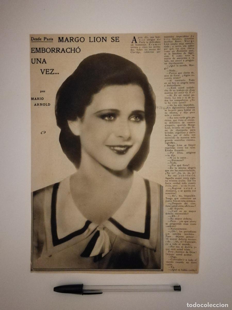 Cinema: ANTIGUO ANUNCIO ENCARTONADO -A4- MARGO LION