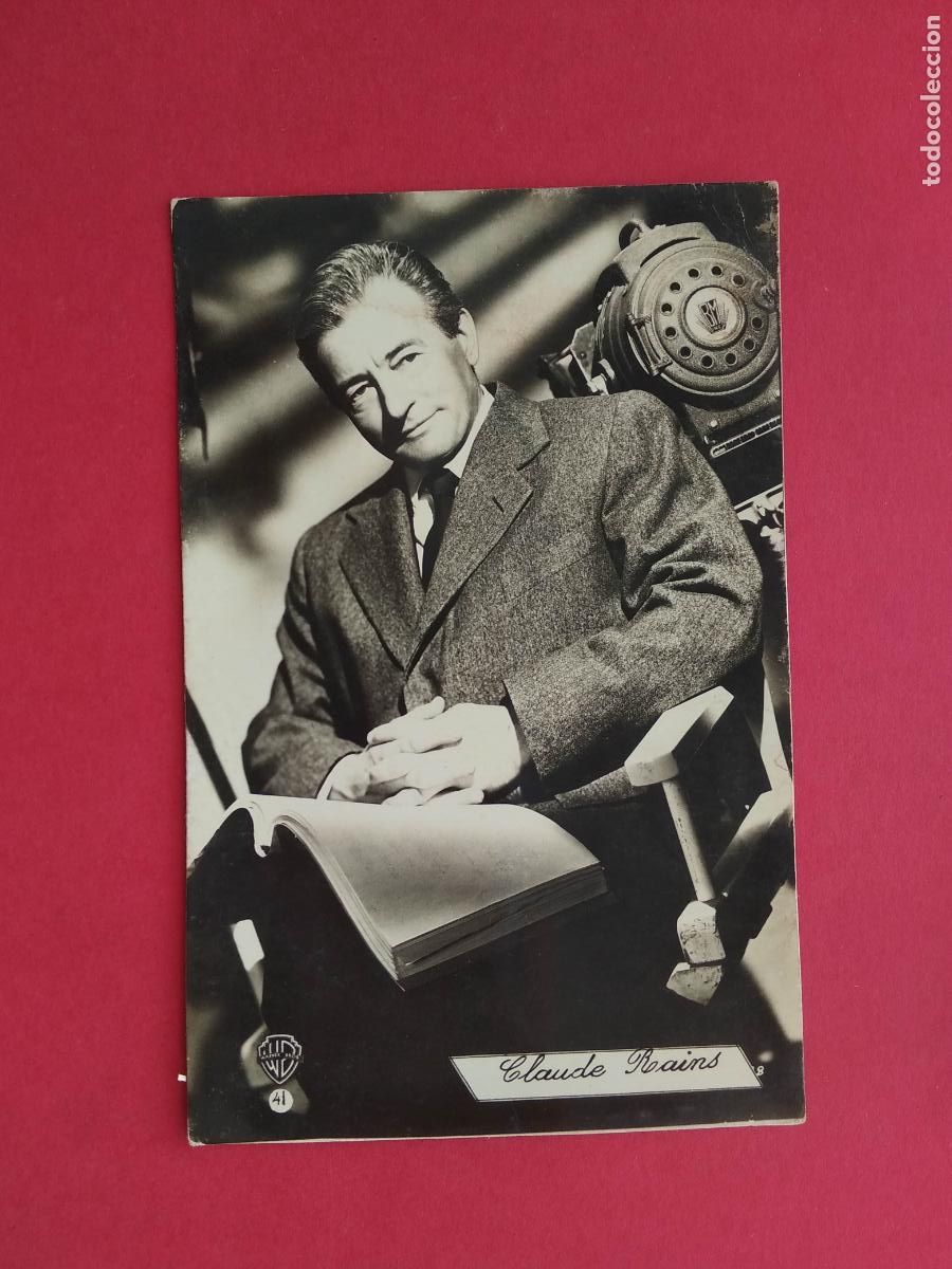 Kino: TARJETA POSTAL FOTO FICHA FOTOGRAMA CINE PELICULA ACTOR / ACTRIZ , 41 CLAUDE RAINS