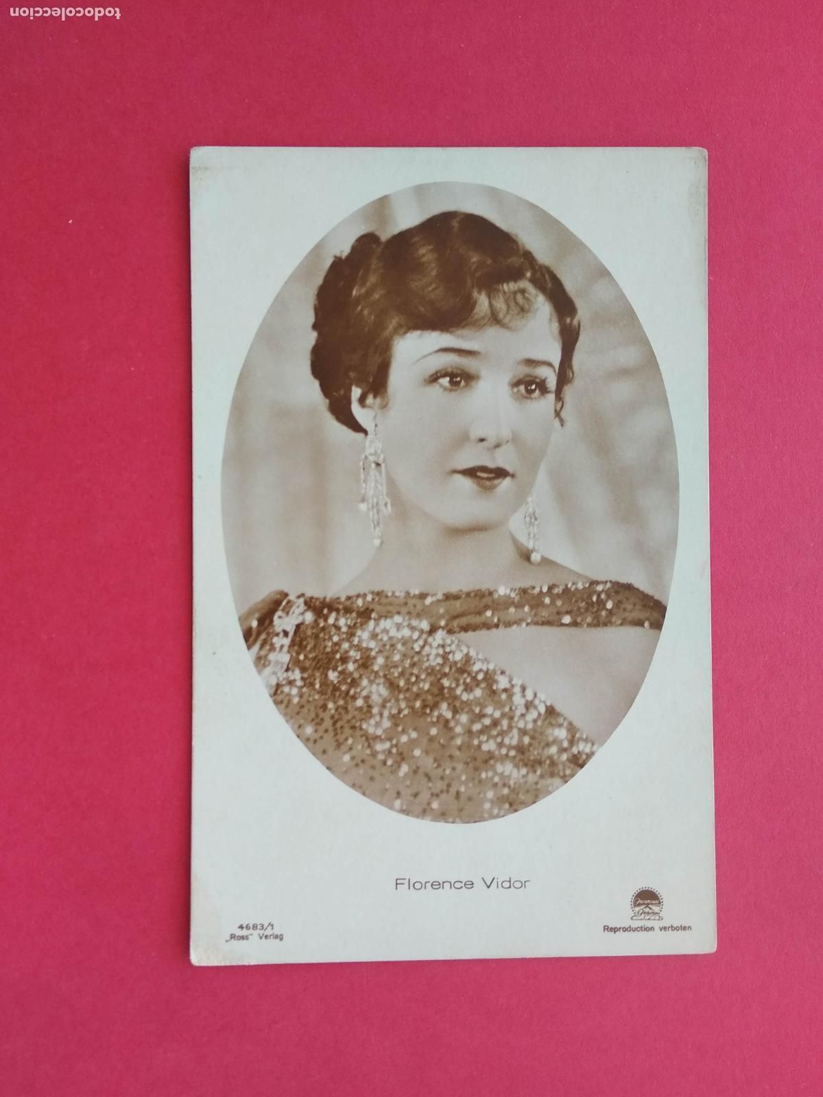 Kino: TARJETA POSTAL FOTO FICHA FOTOGRAMA CINE PELICULA ACTOR / ACTRIZ , FLORENCE VIDOR