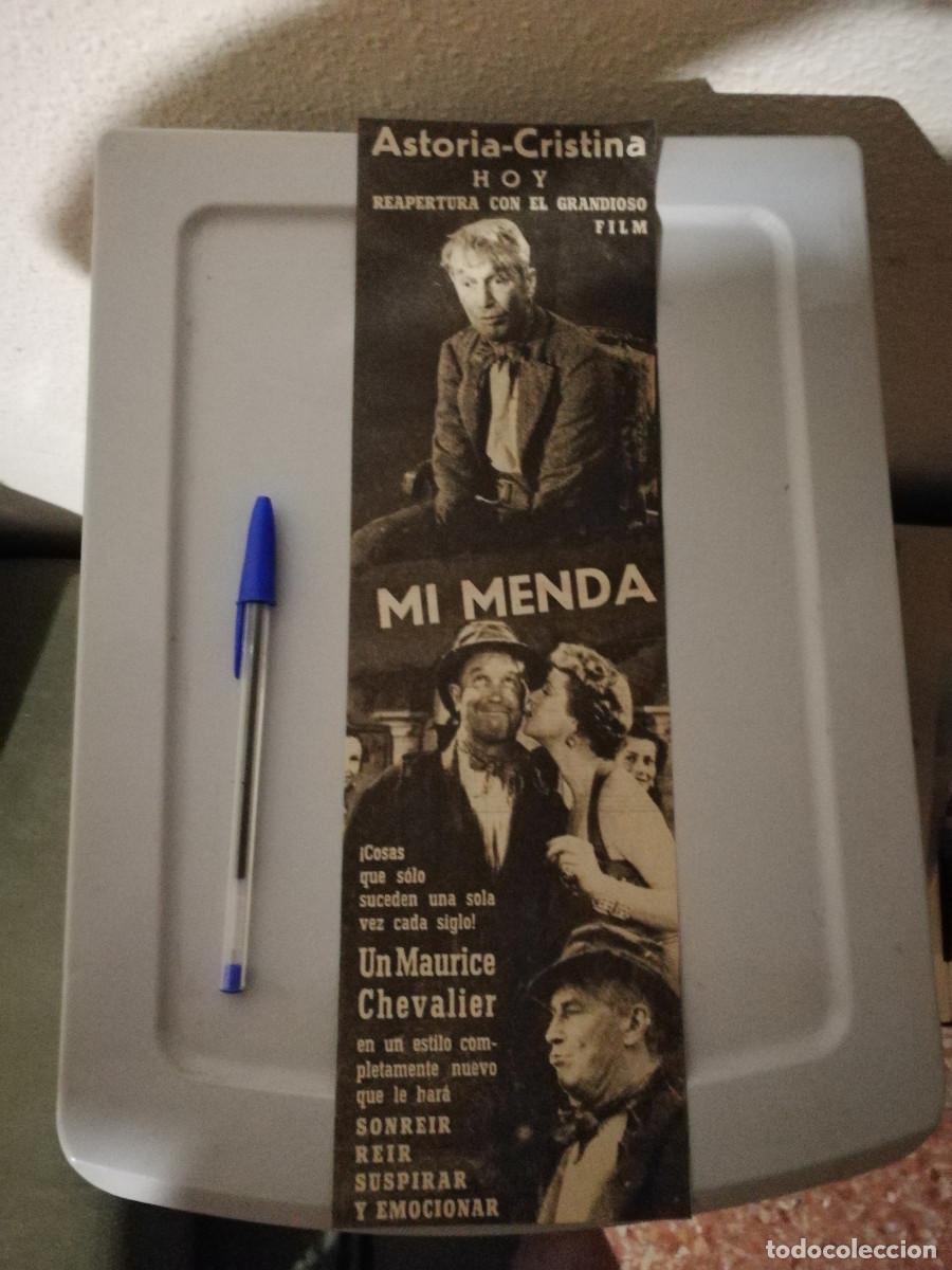 Cine: ANTIGUO ANUNCIO ENCARTONADO - MI MENDA - Maurice Chevalier