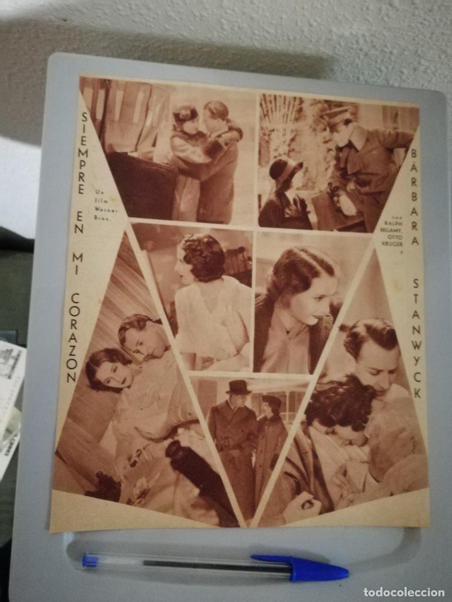 Cine: ANTIGUO ANUNCIO ENCARTONADO -A4- SIEMPRE EN MI CORAZON - Barbara Stanwyck