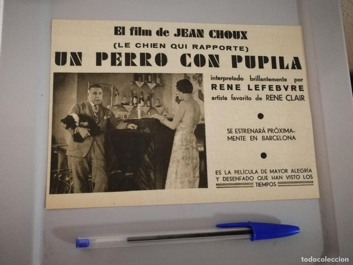 Cine: ANTIGUO ANUNCIO ENCARTONADO - UN PERRO CON PUPILA - LEFEBVRE RENE
