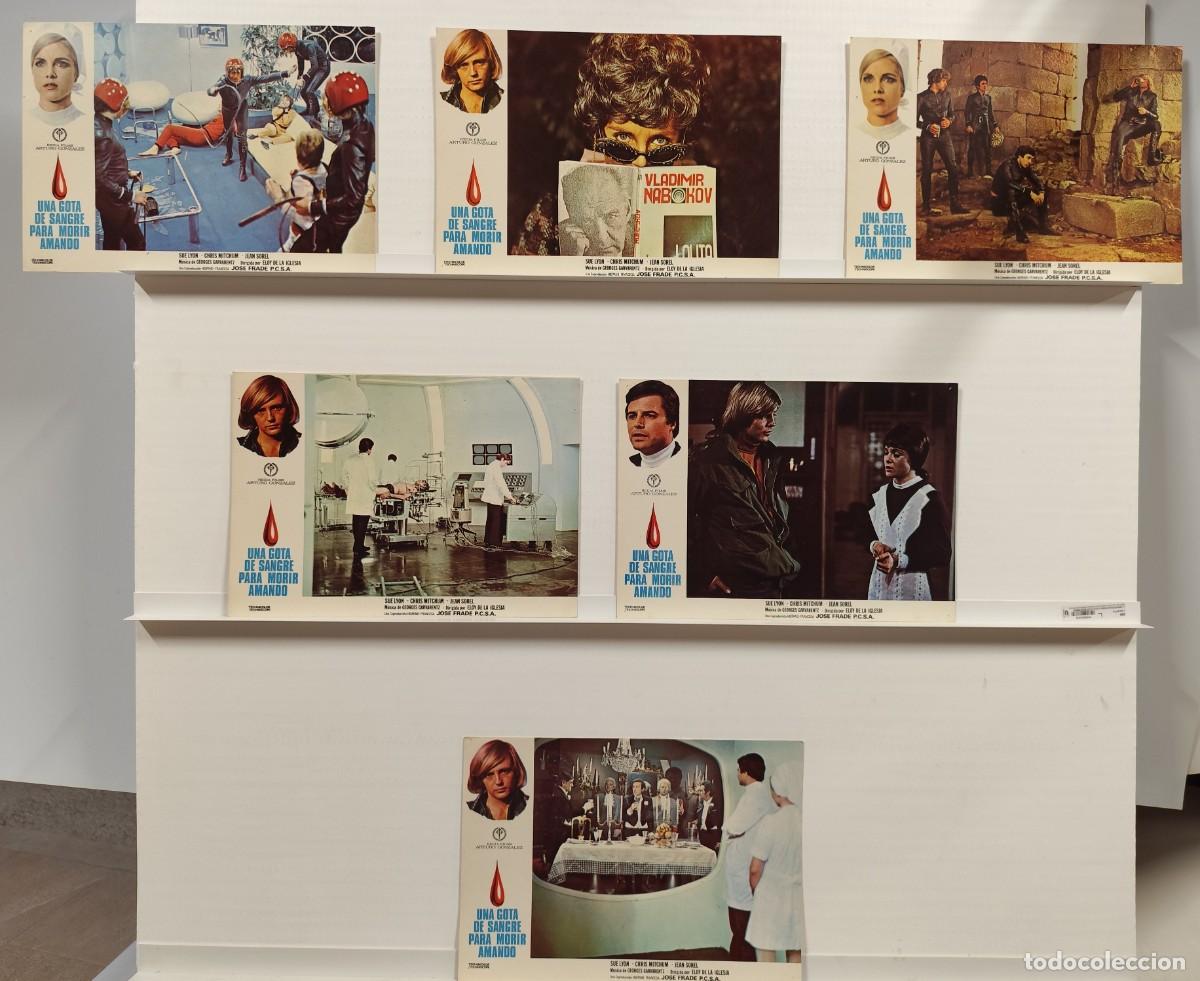 Cine: UNA GOTA DE SANGRE PARA MORIR AMANDO. ELOY DE LA IGLESIA, SUE LYON. 6 FOTOCROMOS