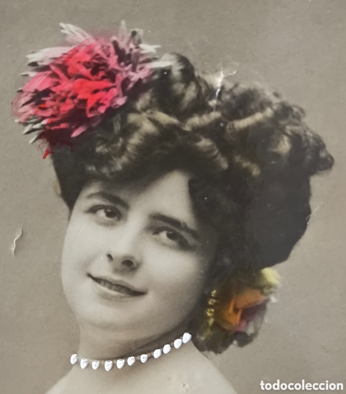 Cine: CUPL&Eacute; ARTISTA CANDELARIA MEDINA POSTAL FOTOGR&Aacute;FICA COLOREADA C. 1905