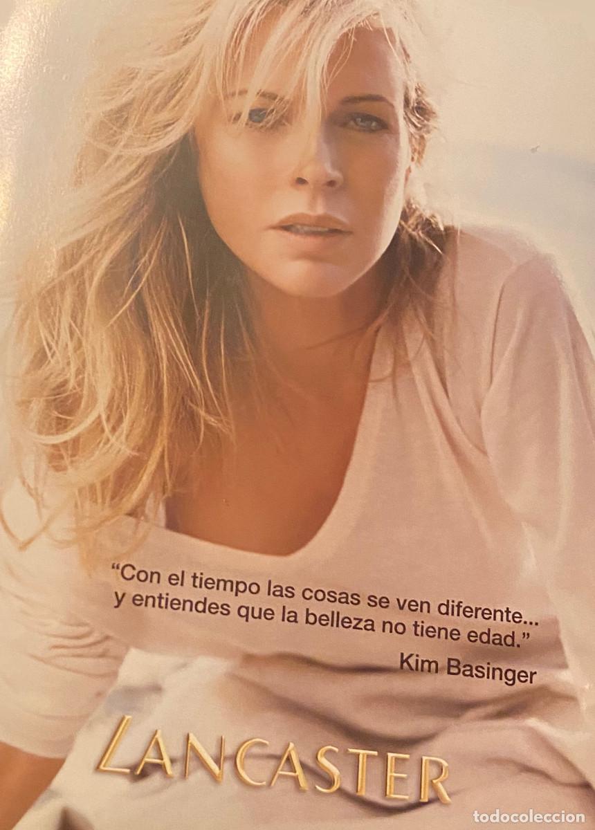 Cin&eacute;ma: Publicidad de cosm&eacute;ticos Lancaster. Con actriz Kim Basinger. P&aacute;gina completa de revista. 23 x 29 cm.