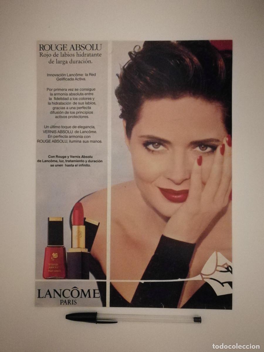 Cinema: ANTIGUO ANUNCIO ENCARTONADO -A4- Isabella Rossellini - LANCOME -PINTALABIOS