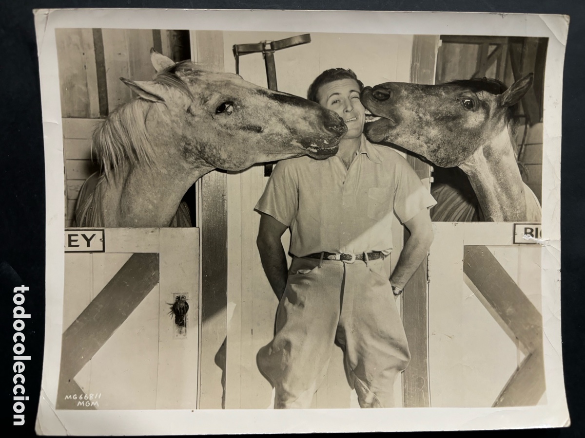 Cin&eacute;ma: Foto original MGM del tenor Allan Jones con sus caballos