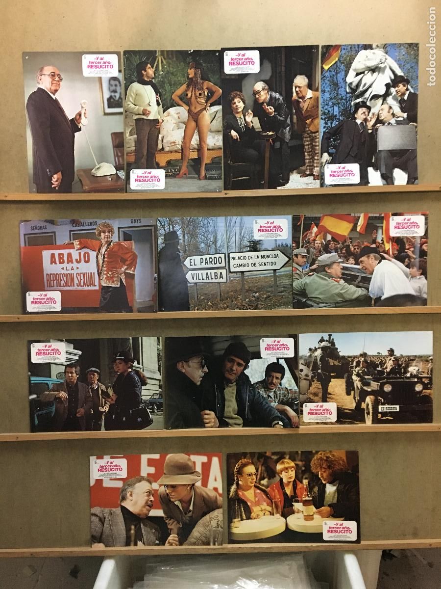 Cine: AEC01 Y AL TERCER A&Ntilde;O RESUCITO VIZCAINO CASAS FRANCO SET 12 FOTOCROMOS ORIGINAL ESTRENO