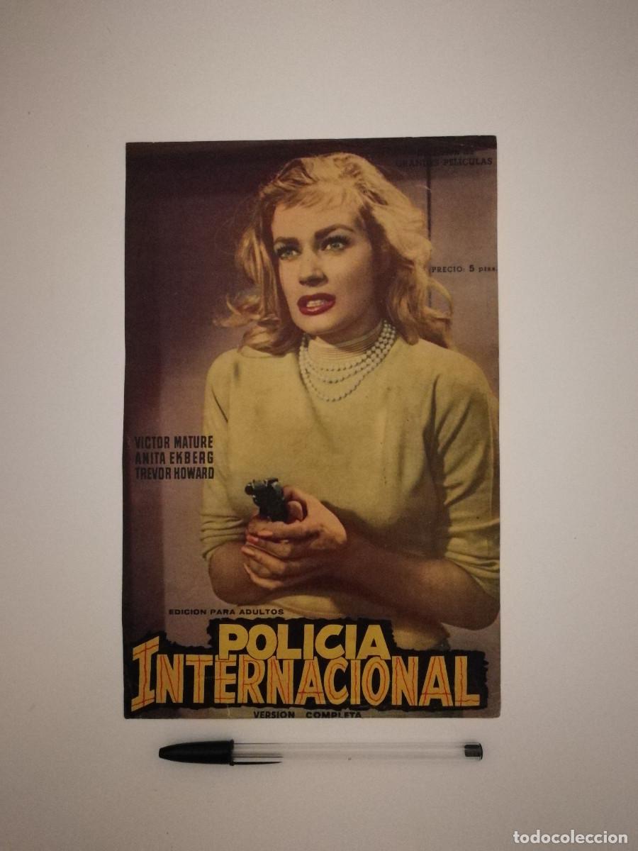 Cin&eacute;ma: ANTIGUA FICHA -A4- POLICIA INTERNACIONAL - ANITA EKBERG