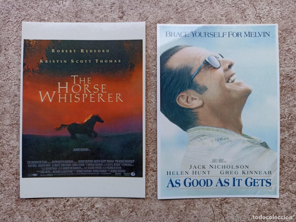 Cine: Lote 2 postales de cine The horse whisperer, As good as it gets