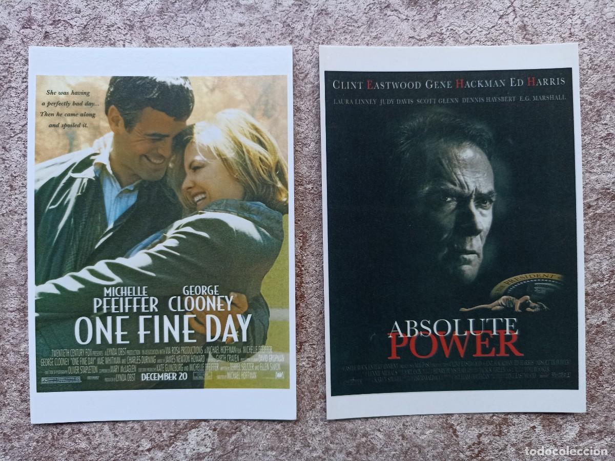 Cine: Lote 2 postales de cine, One fine day, absolute power