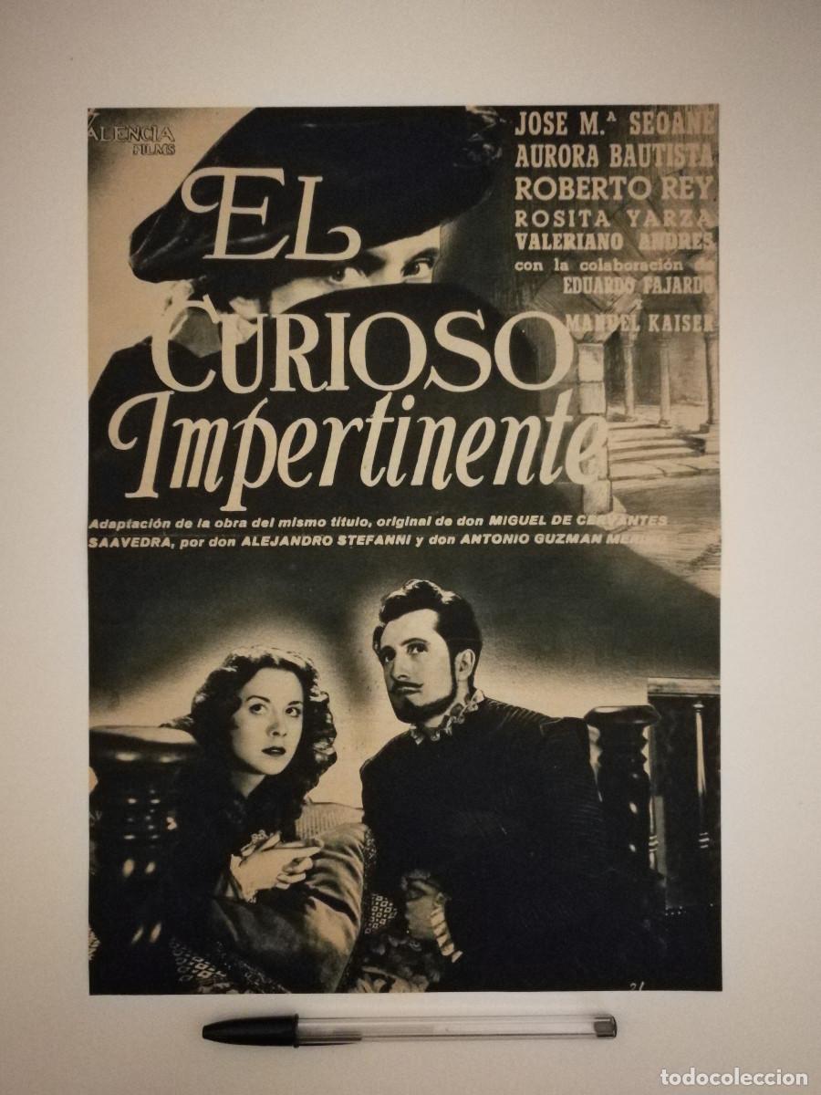 Cine: ANTIGUO ANUNCIO ENCARTONADO - El curioso impertinente - Aurora Bautista - ROBERTO REY -CINE ESPA&Ntilde;OL