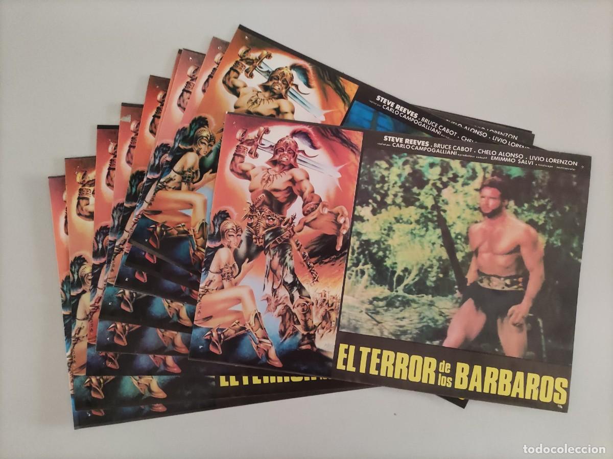 Cinema: FT 326 - 10 Fotocromos El terror de los b&aacute;rbaros - Steve Reeves, Bruce Cabot