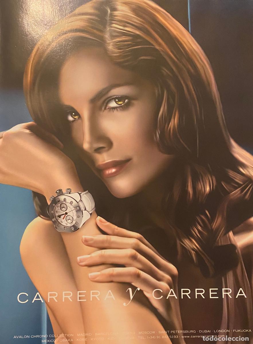 Kino: Publicidad de relojes Carrera. Con dibujo de la actriz Barbara Carrera. P&aacute;gina completa de revista.