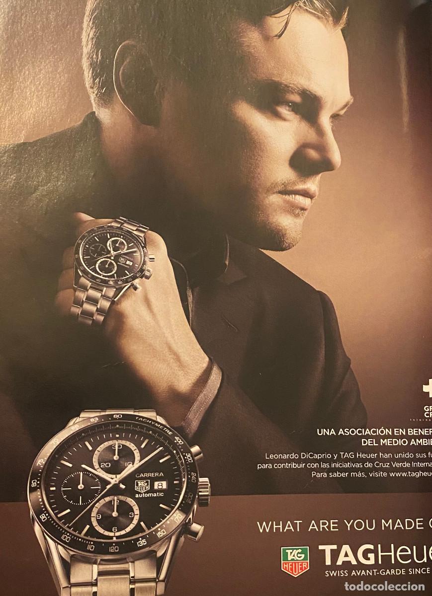 Cin&eacute;ma: Publicidad de relojes TAG Heuer, con actor Leonardo DiCaprio. P&aacute;gina de revista. Enmarcable. Nueva.