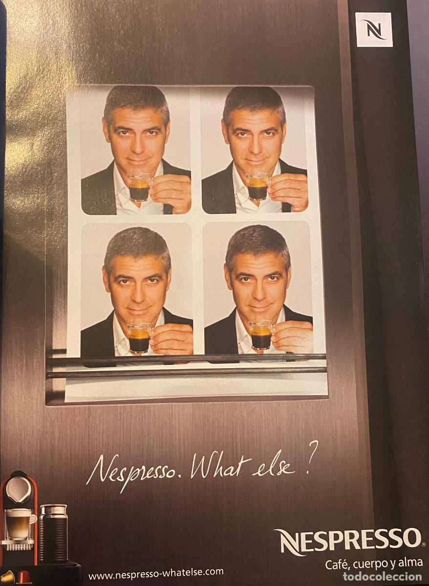 Cin&eacute;ma: Publicidad de Nespresso, con actor George Clooney. A&ntilde;o 2009. P&aacute;gina de revista. Enmarcable. Nueva.