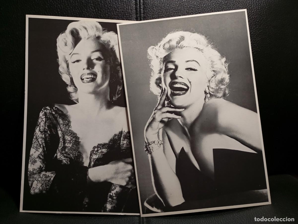 Cine: MARILYN MONROE - 2 TARJETONES EN BLANCO Y NEGRO - 18x27 - BUEN ESTADO