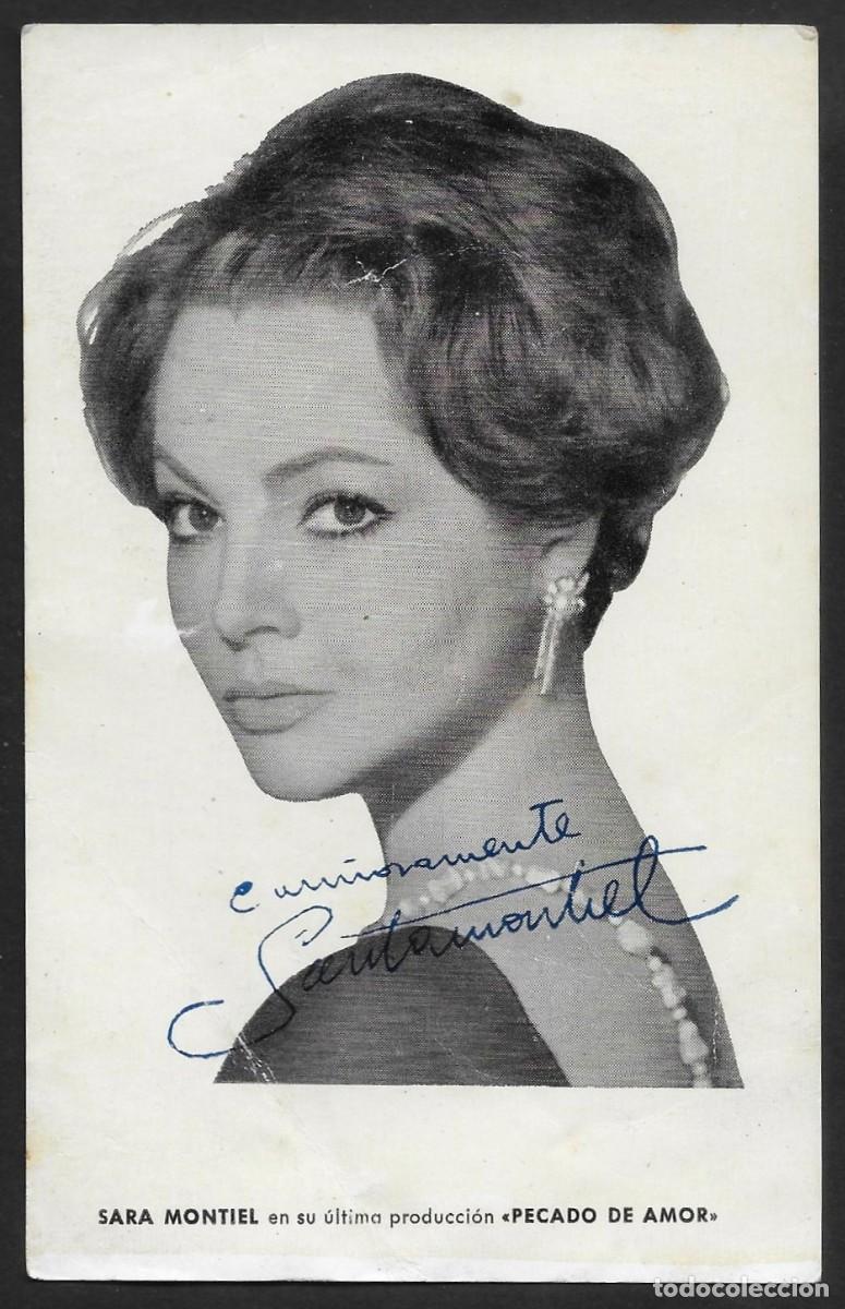 Cine: 1606 - SARA MONTIEL- EN PECADO DE AMOR- 1961-AUTOGRAFIADA- 14,5X9,5 CM