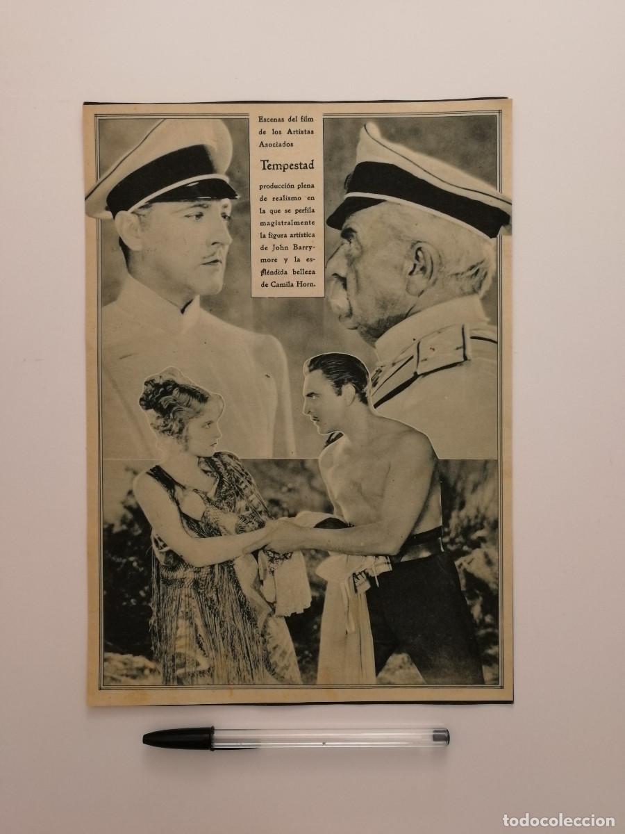 Kino: ANTIGUO ANUNCIO ENCARTONADO -A4- TEMPESTAD - JOHN BARRYMORE - CAMILIA HORN