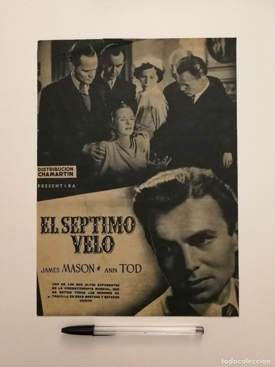 Cin&eacute;ma: ANTIGUO ANUNCIO ENCARTONADO -A4- EL SEPTIMO VELO - JAMES MASON - ANN TODD