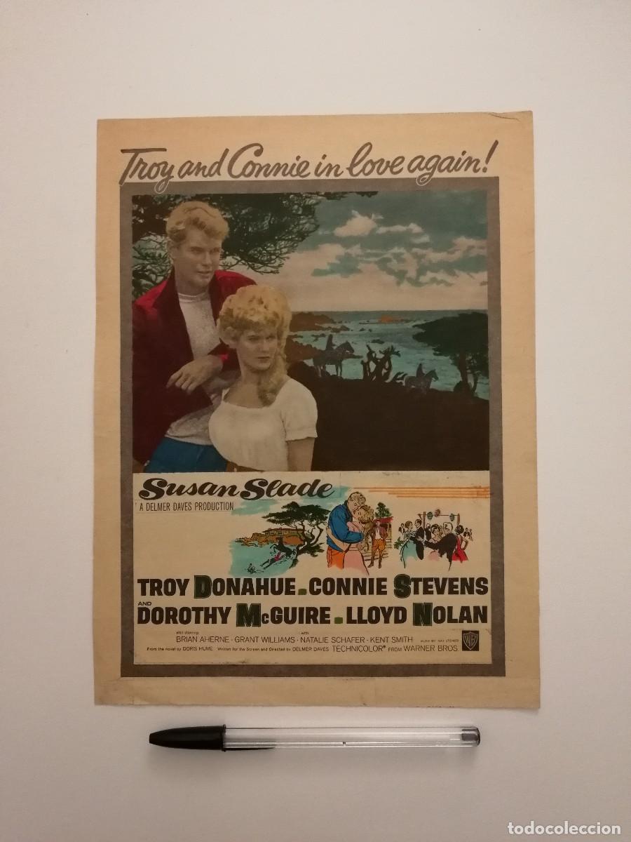 Cin&eacute;ma: ANTIGUO ANUNCIO ENCARTONADO -20*25- SUSAN SLADE - CONNIE STEVENS - TROY DONAHUE
