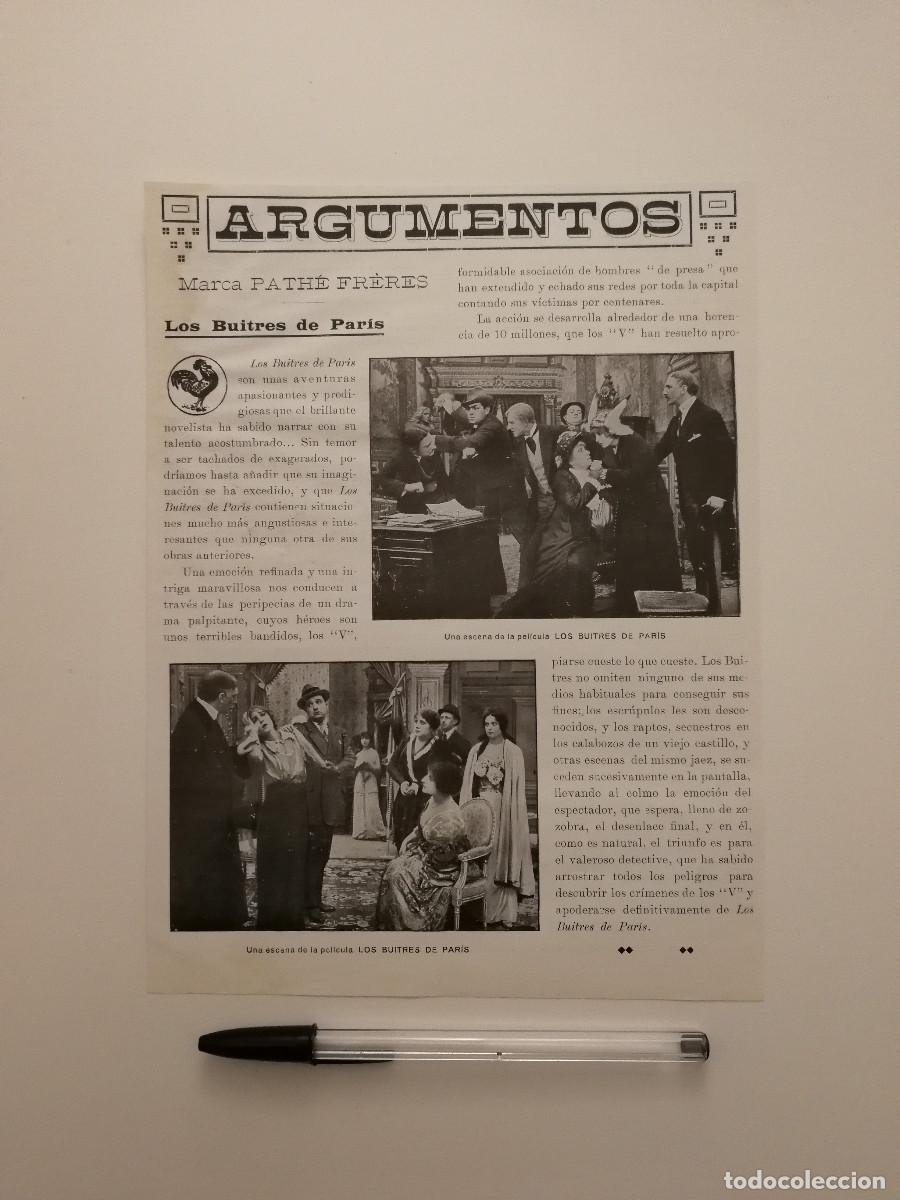 Cinema: ANTIGUO ANUNCIO ENCARTONADO - 20*25- LOS BUITRES DE PARIS - CINE MUDO