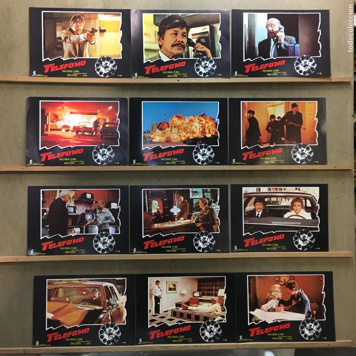 Cine: AEF08 TELEFONO CHARLES BRONSON LEE REMICK DONALD PLEASENCE SET COMPLETO 12 FOTOCROMOS ORIG ESTRENO
