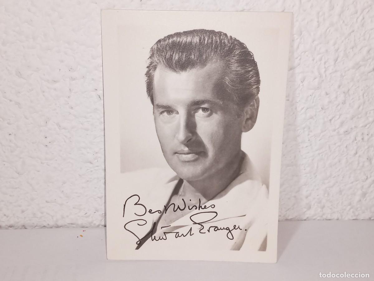 Cine: ANTIGUA POSTAL FOTOGRAFICA CON FIRMA IMPRESA DEL ACTOR STEWART GRANGER A&Ntilde;OS 50 / 60