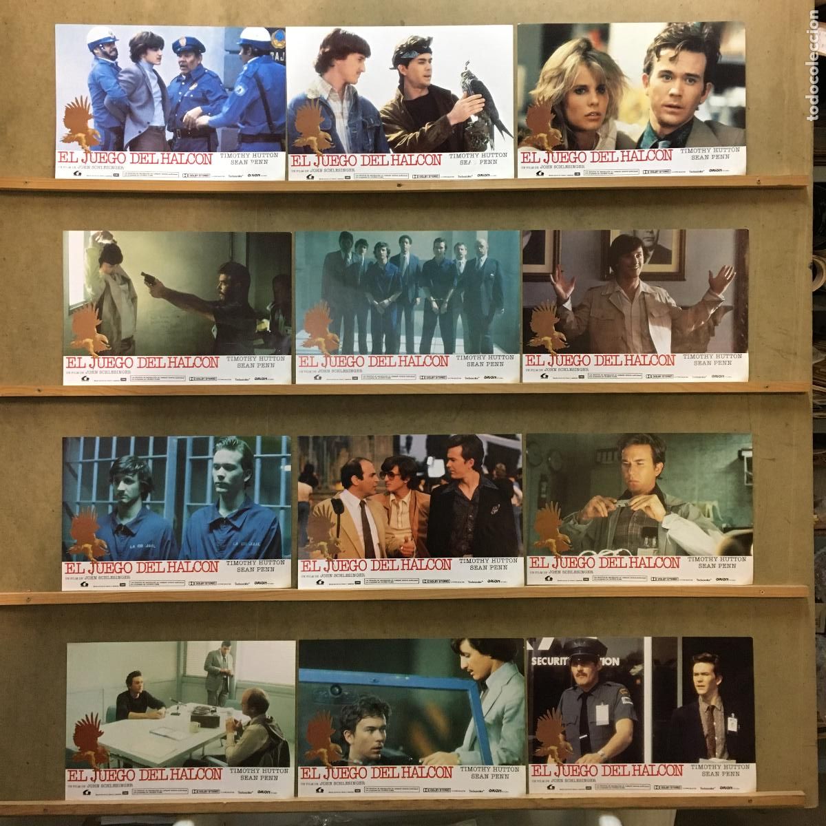 Cine: AEF74 EL JUEGO DEL HALCON SEAN PENN TIMOTHY HUTTON SET COMPLETO 12 FOTOCROMOS ORIGINAL ESTRENO