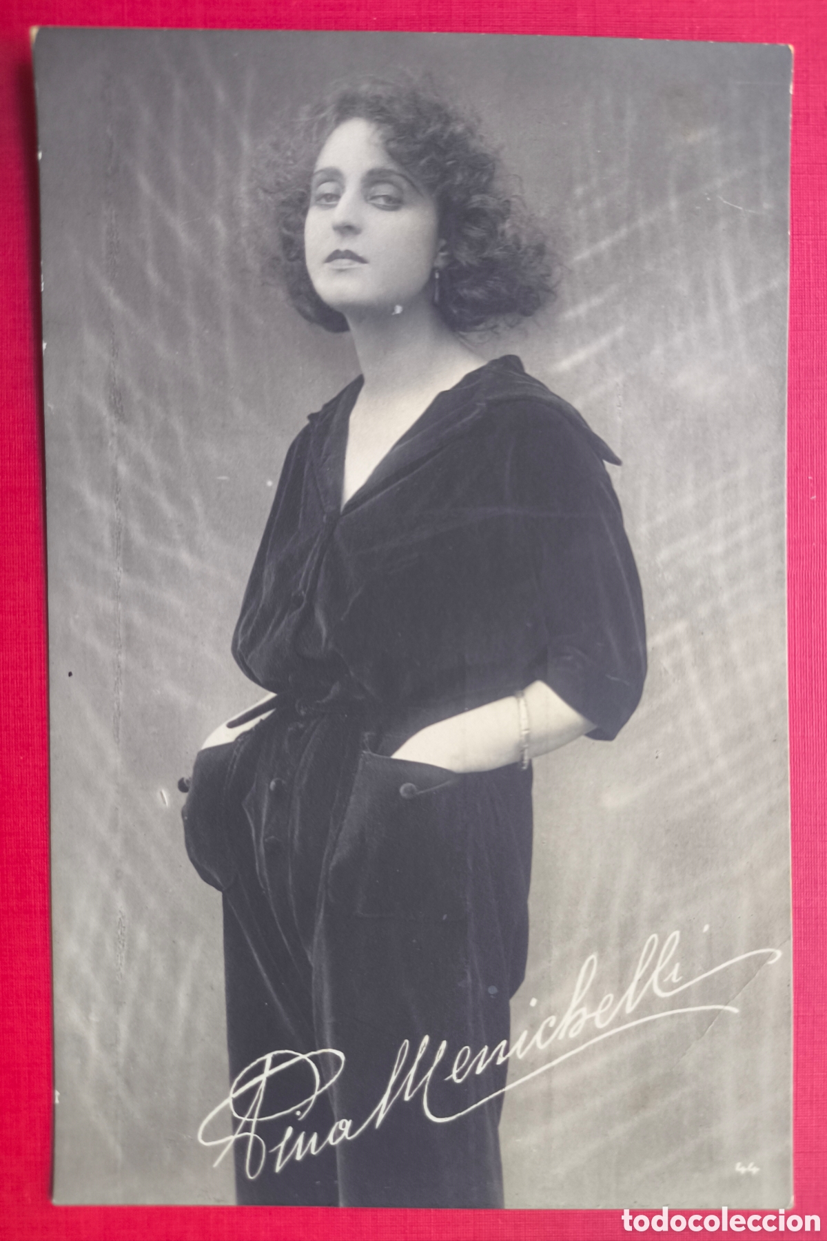 Cine: PINA MENICHELLI ACTRIZ POSTAL FIRMA IMPRESA ITALIA C. 1915