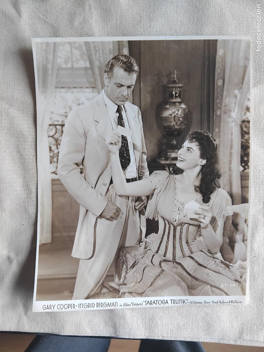 Cin&eacute;ma: FOTOGRAFIA DE GARYY COOPER E INGRID BERGMAN EN SARATOGA TRUNK. 20 X 25 CM.