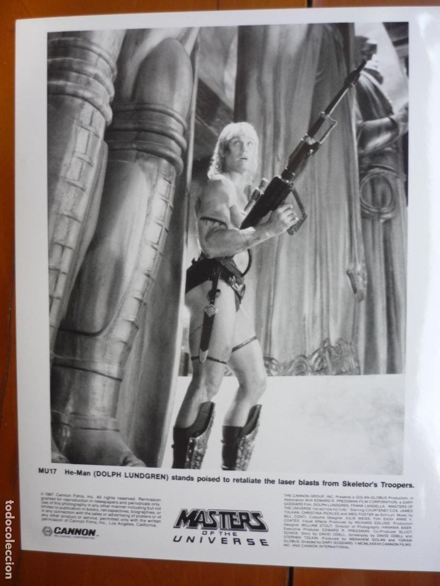 Kino: masters del universo - foto b/n original - dolph lundren he-man