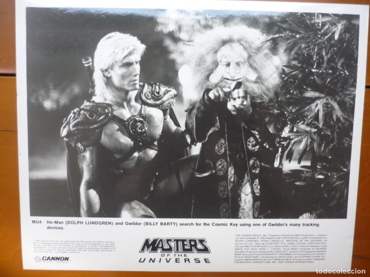 Kino: masters del universo - foto b/n original - dolph lundren he-man billy barty