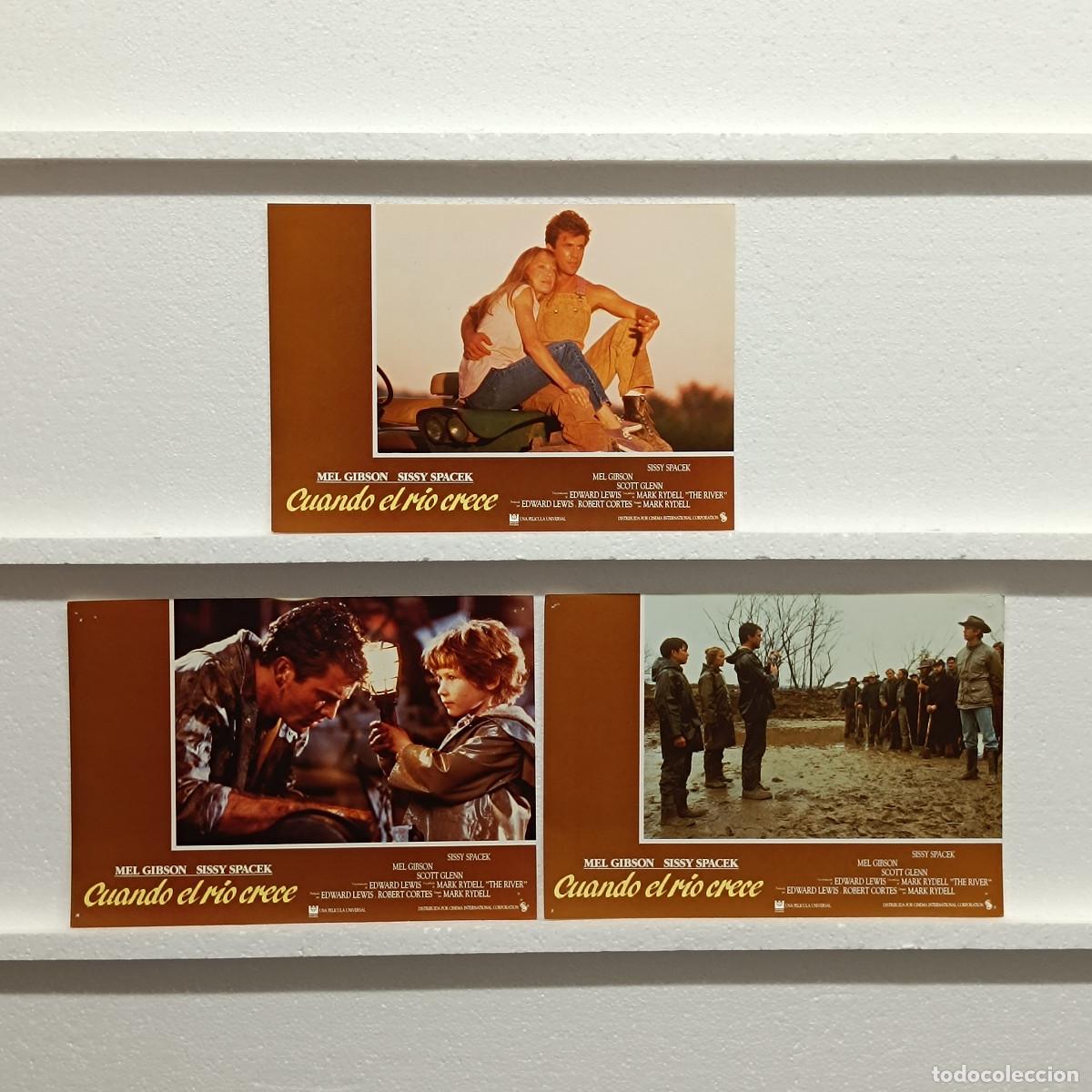 Cine: LOTE 4 FOTOCROMOS. ORIGINALES DE CINE. CUANDO EL RIO CRECE