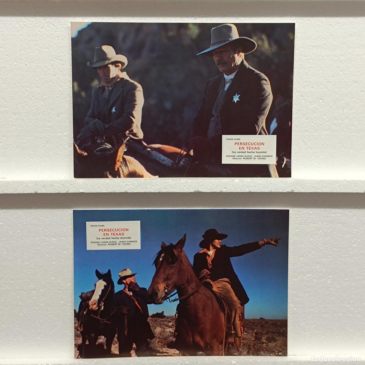 Cine: LOTE 2 FOTOCROMOS. ORIGINALES DE CINE. PERSECUCION EN TEXAS.