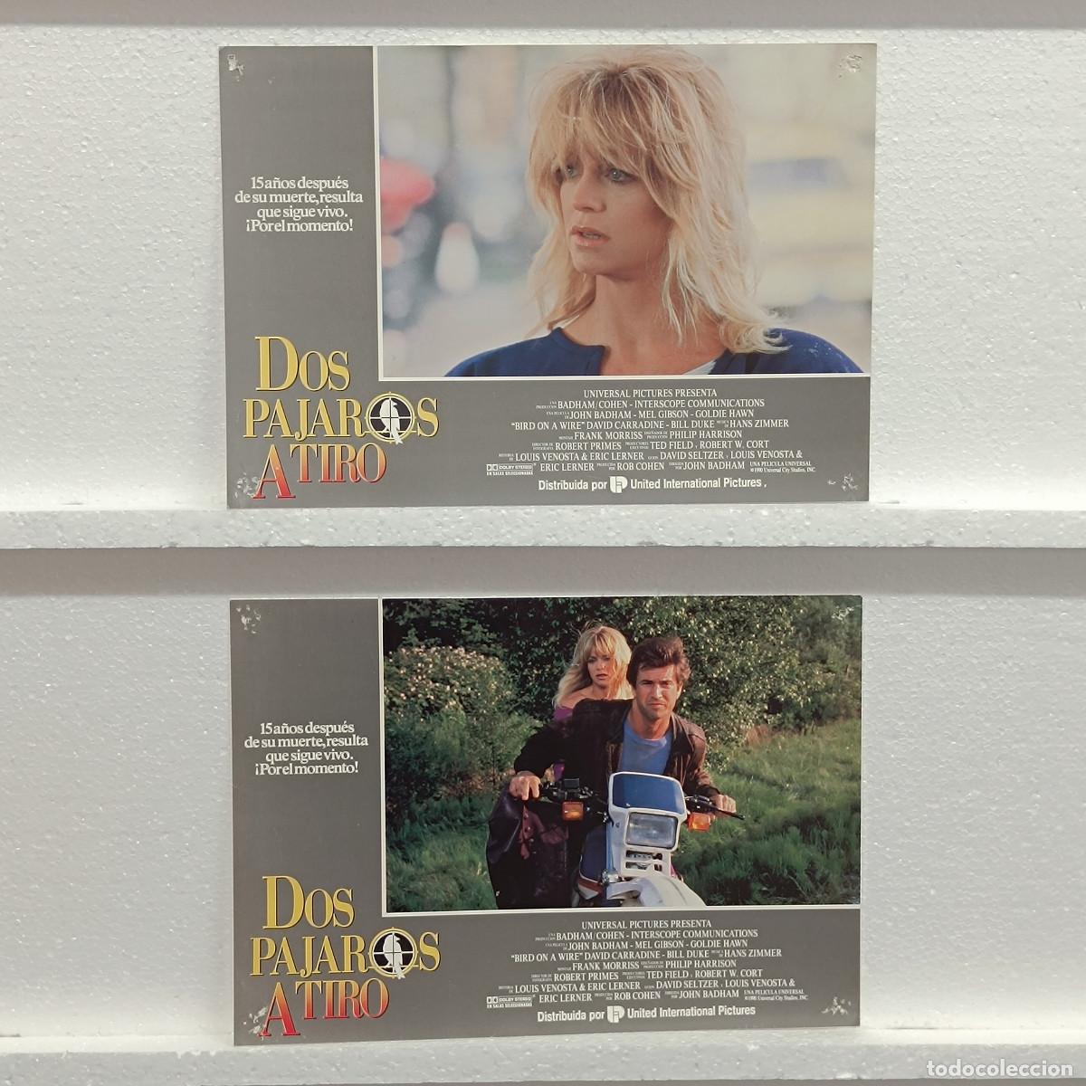 Cine: LOTE 2 FOTOCROMOS. ORIGINALES DE CINE. DOS PAJAROS A TIRO. MEL GIBSON. GOLDIE HAWN.