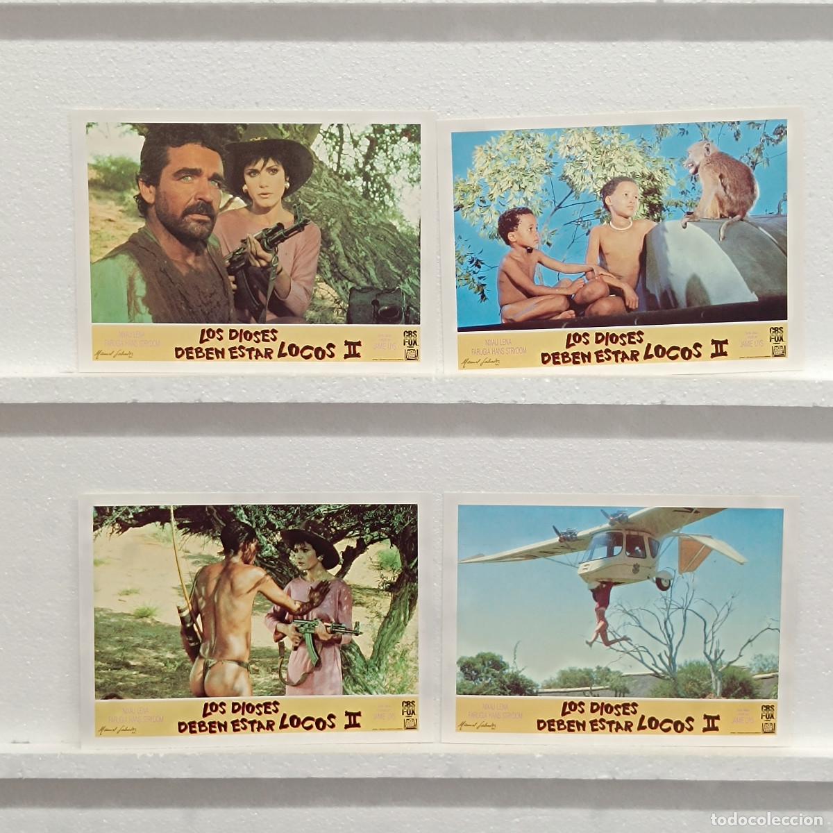 Kino: LOTE 4 FOTOCROMOS. ORIGINALES DE CINE. LOS DIOSES DEBEN ESTAR LOCOS II.