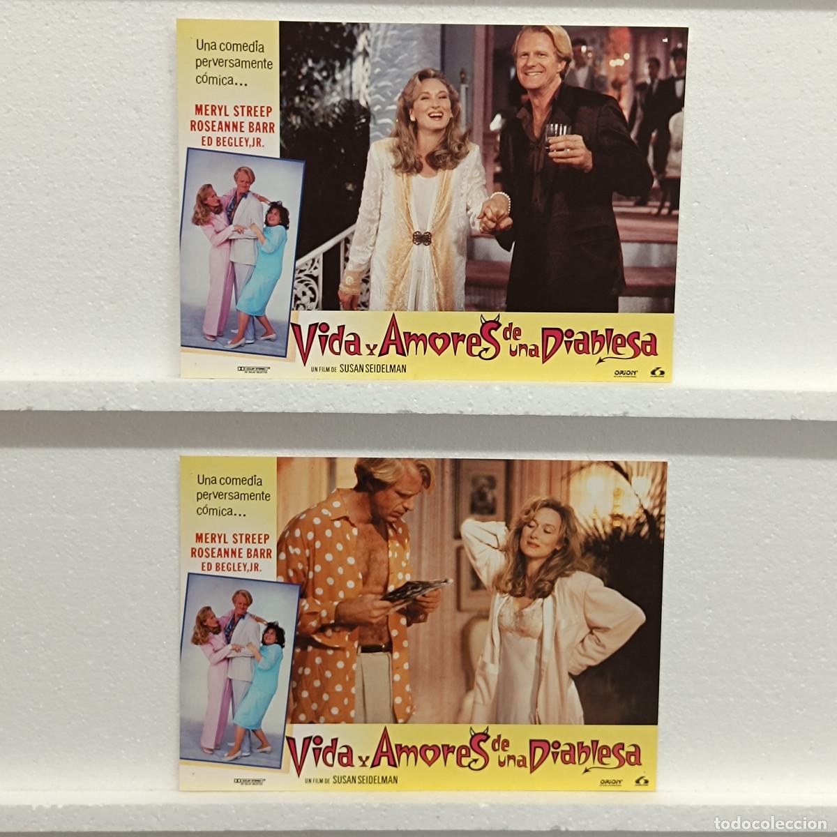 Kino: LOTE 2 FOTOCROMOS. ORIGINALES DE CINE. VIDA Y AMORES DE UNA DIABLESA. MARYL STREEP.