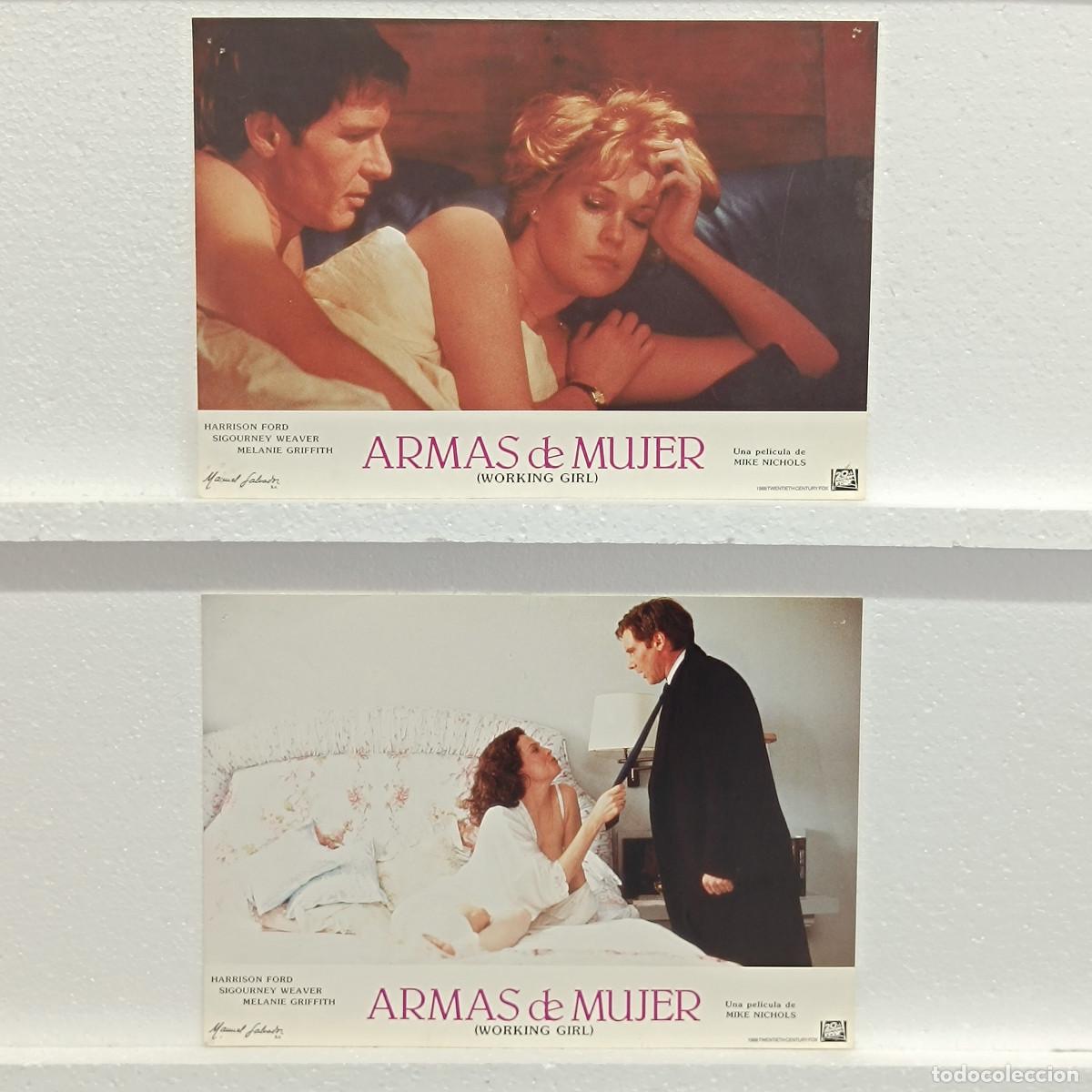 Kino: LOTE 2 FOTOCROMOS. ORIGINALES DE CINE. ARMAS DE MUJER. HARRISON FORD. SIGOURNEY WEAVER. M GRIFFITH.