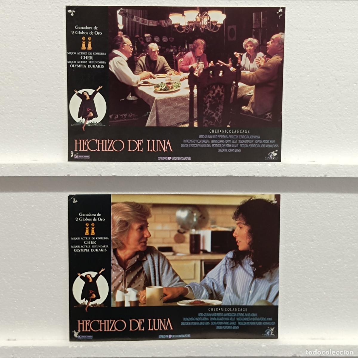 Kino: LOTE 2 FOTOCROMOS. ORIGINALES DE CINE. HECHIZO DE LUNA. CHER. NICOLAS CAGE.