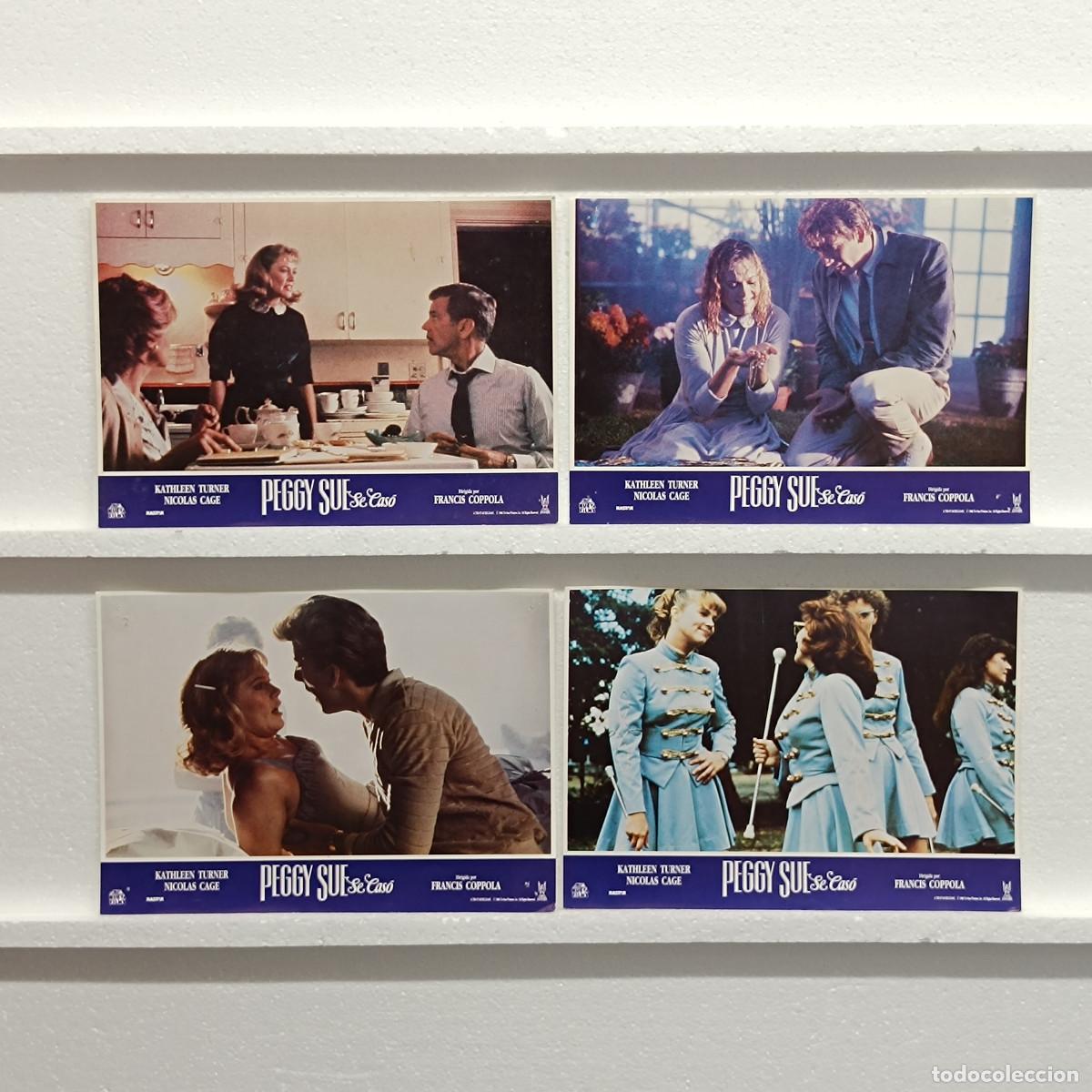 Cinema: LOTE 4 FOTOCROMOS. ORIGINALES DE CINE. PEGGY SUE SE CASO. NICOLAS CAGE. FRANCIS COPPOLA.