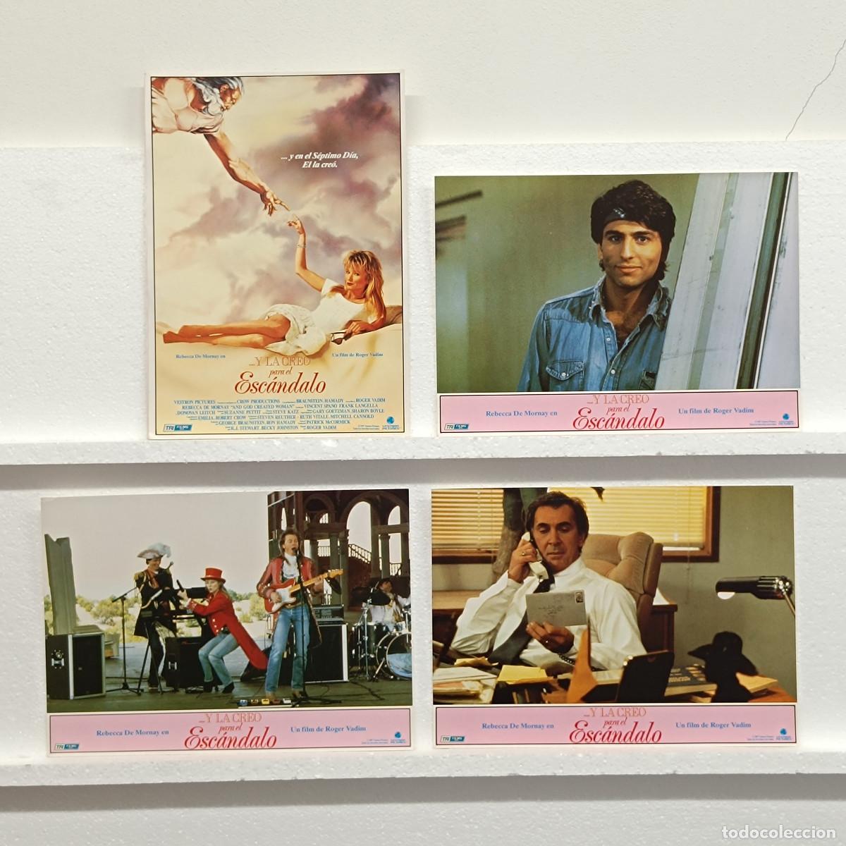 Cinema: LOTE 4 FOTOCROMOS. ORIGINALES DE CINE. Y LA CREO PARA EL ESCANDALO. REBECCA DE MORNAY.