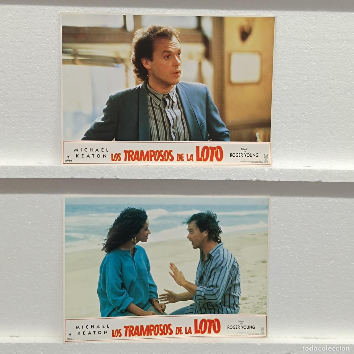 Kino: LOTE 2 FOTOCROMOS. ORIGINALES DE CINE. LOS TRAMPOSOS DE LA LOTO. MICHAEL KEATON.