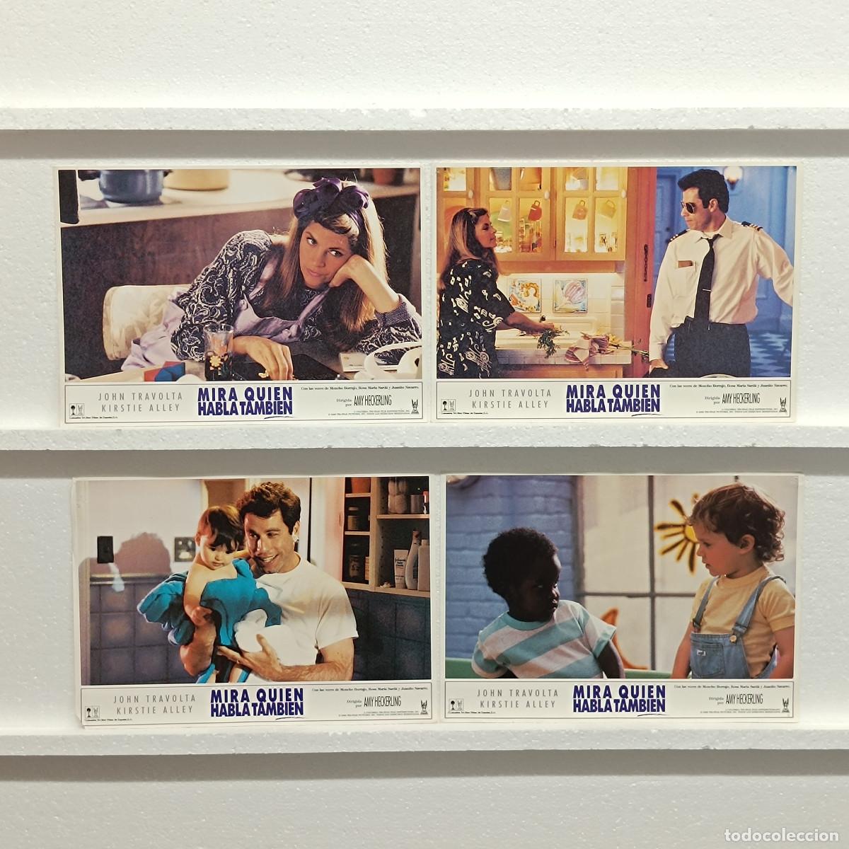 Kino: LOTE 4 FOTOCROMOS. ORIGINALES DE CINE. MIRA QUIEN HABLA TAMBIEN. JOHN TRAVOLTA.