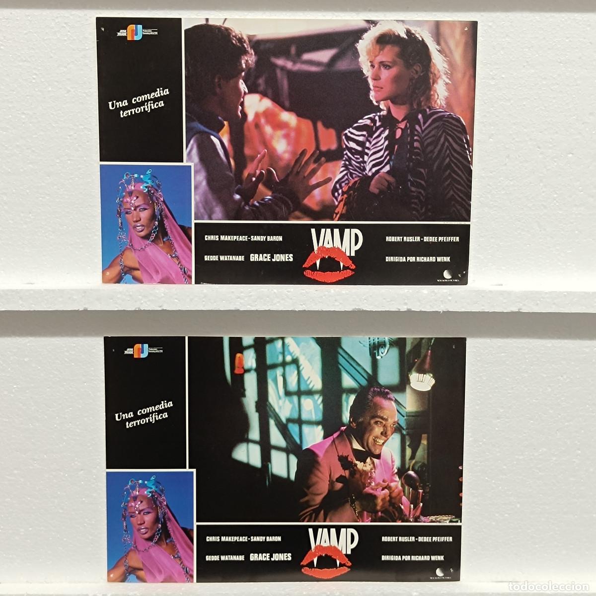 Kino: LOTE 2 FOTOCROMOS. ORIGINALES DE CINE. VAMP. GRACE JONES.